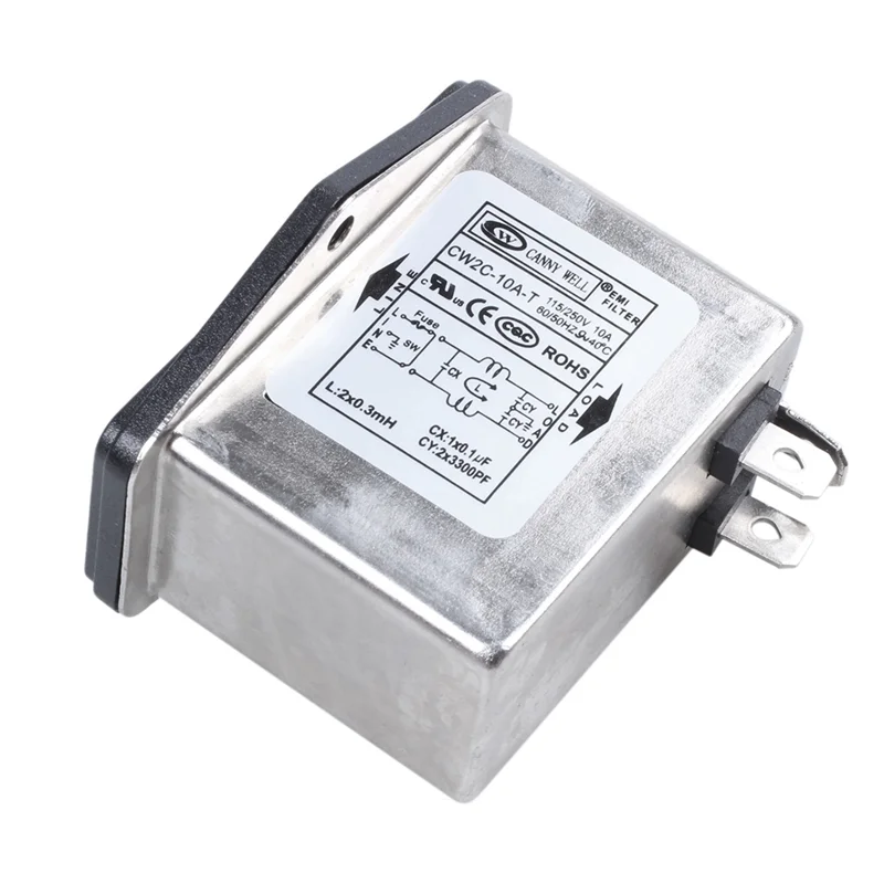 FULL-5X Solder Lug Terminals IEC 320 C14 EMI Filter + Boat Switch + Fuse Holder