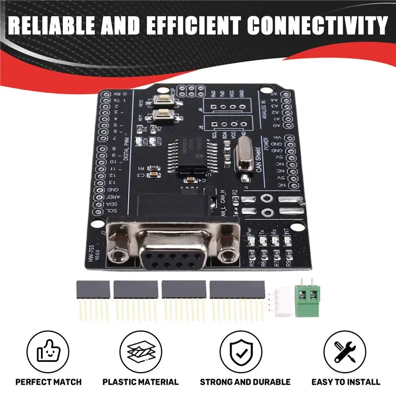 AY14 -MCP2515 CAN حافلة درع لوحة تركيبية SUB-D موصل معيار UART IIC SPI LED مؤشر تحكم يمكن 4.8-5.2 فولت