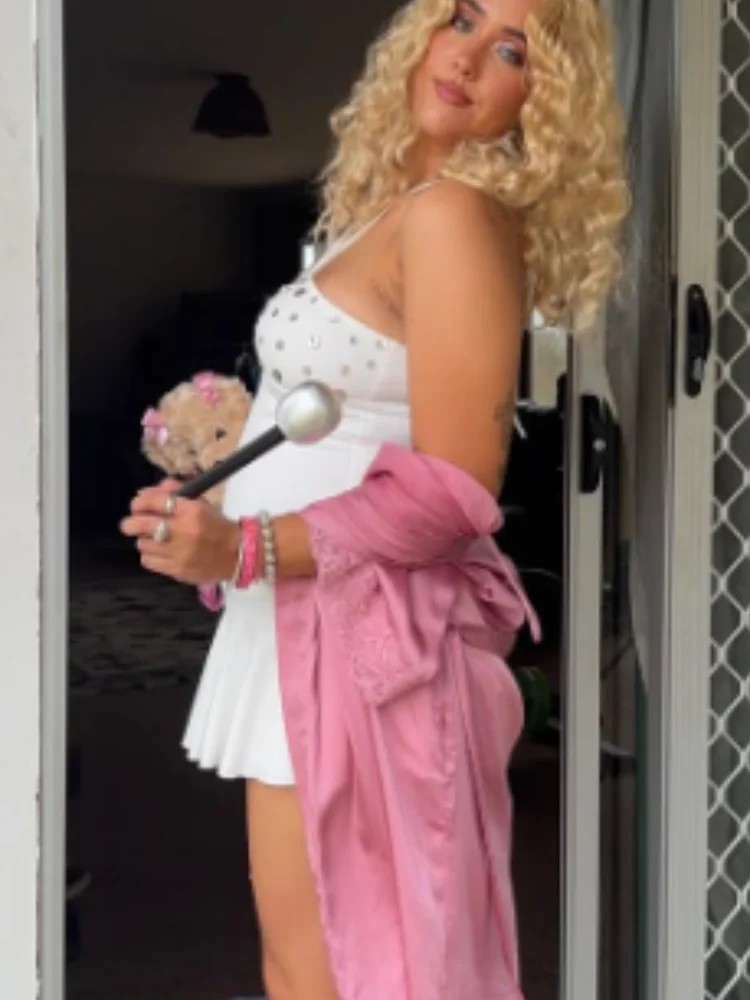 

Сексуальное мини-платье без бретелек с пуговицами, плиссированным подолом, открытой спиной, завязками на шее и шнуровкой на талии для вечеринок, клубов и отпуска