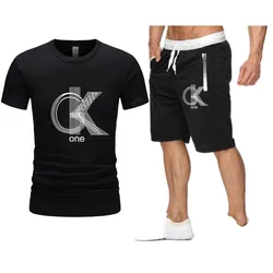 Cotton Short Sets Men Cotton  T-Shirts +Shorts Sport Suit Sweatsuit Men Tracksuit Casual Loose Zip Shorts Sets