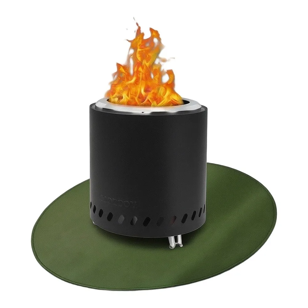 48 inch Round Fireproof Mat 4 Layer Waterproof Heat Shield for Grills For Decks Patios Camping Picnic Outdoor Use