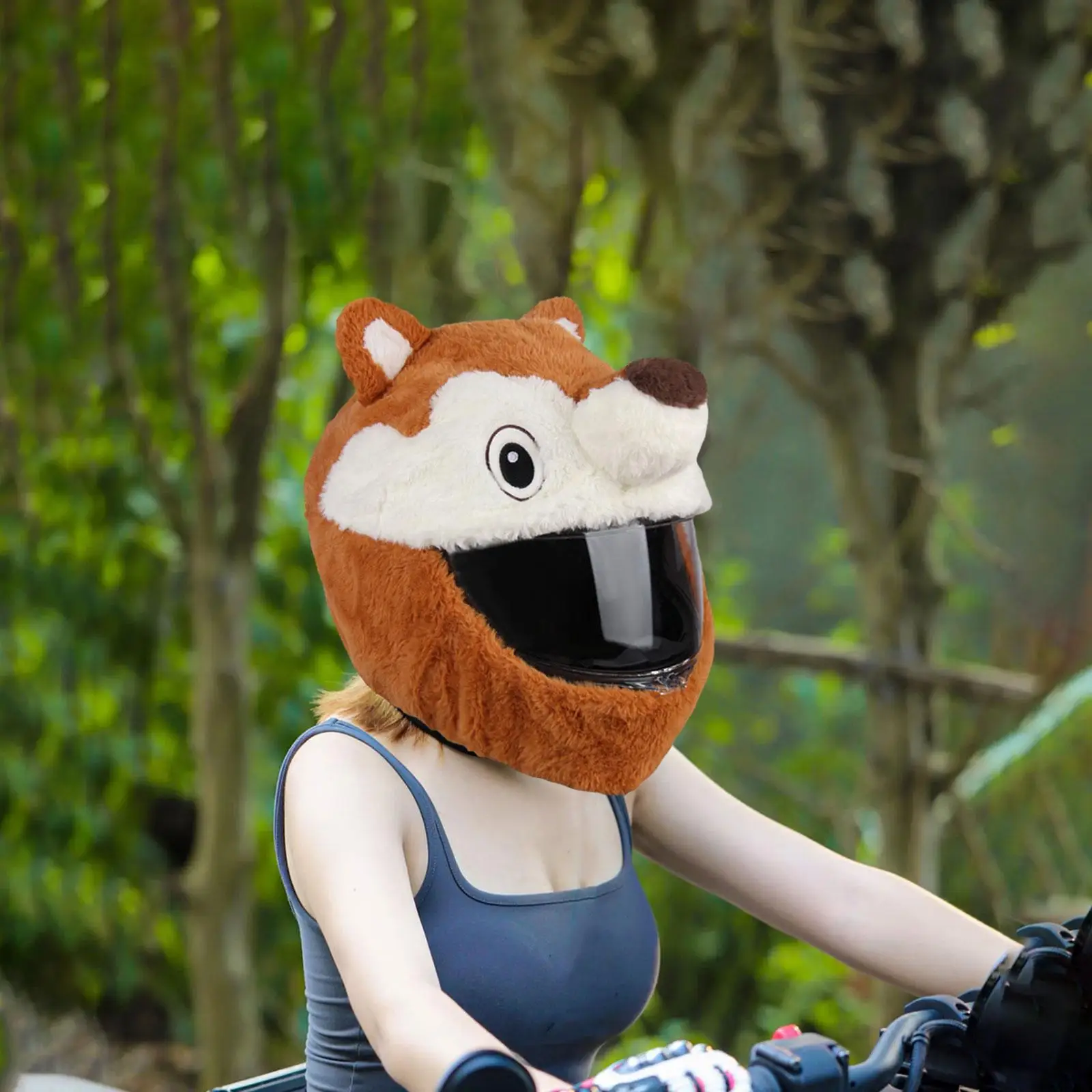 Helmet Cover Squirrel Soft Increase Riding Fun for Full Face Helmets Cartoon