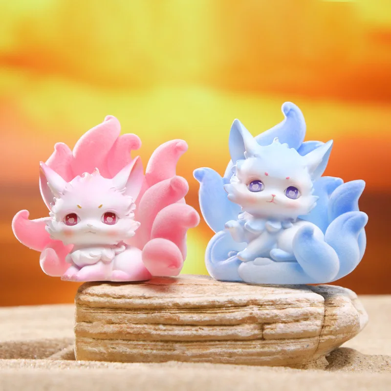 

Девятихвостая лиса, сказочная слепая коробка, мультяшный милый дизайн, украшения для рабочего стола из смолы, несколько стилей, офисные украшения, оптовая продажа, сделай сам