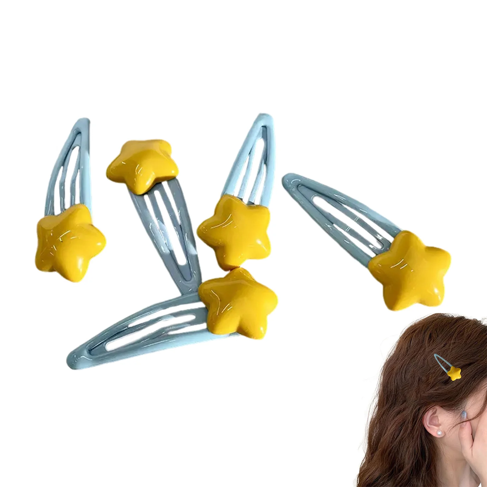 10 Stück Cartoon-Stern-Haarspangen für Frauen, schöne pentagramm-förmige Haarspange im koreanischen Stil, süße Kopfbedeckung, tägliche Haaraccessoires für Mädchen – Detail 2