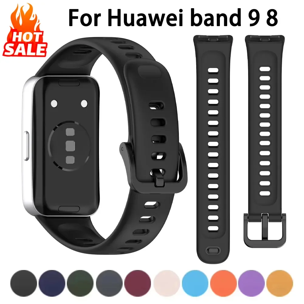 Original Straps For Huawei Band 10 9 8 Accessories Replacement Wristband Silicone Bracelet Correa Huawei Band 10 9 8 NFC Strap