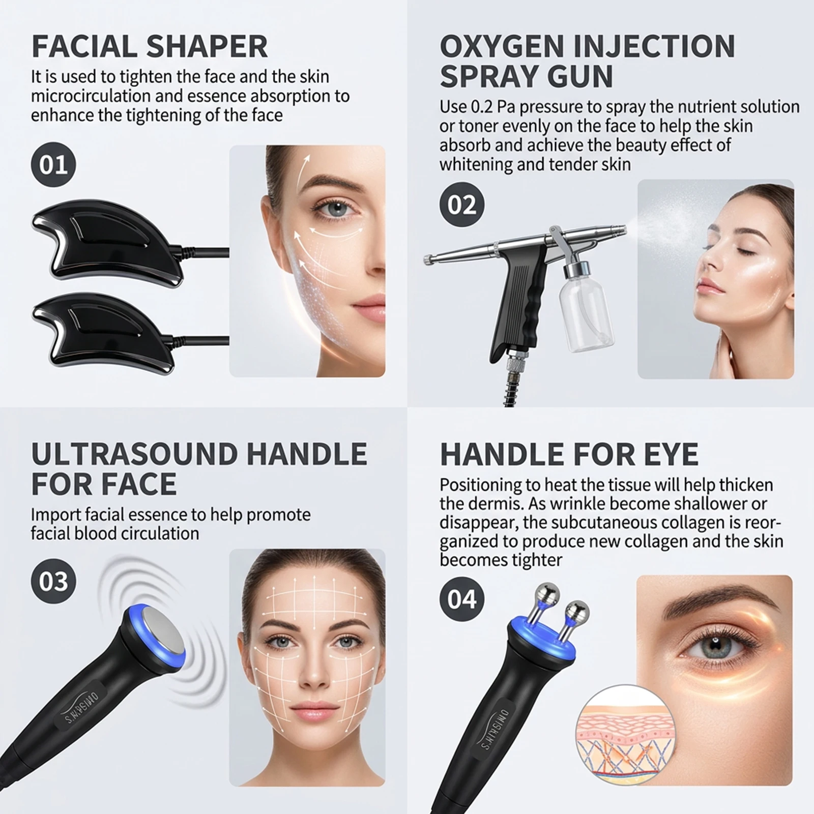 Podofo 10-in-1 Professionelles Gesichts-Schönheitsgerät Hydra Facial Maschine Hydrodermabrasion Aqua Peeling Sauerstoff-Jet Tiefenreinigung Hautstraffung Verjüngung Aufhellung Schönheitsmaschine Salon SPA Hautpflegegerät – Detail 10
