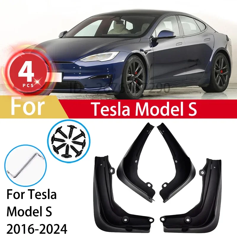 

For Tesla Model S 2018 2019 2020 2022 2023 2024 Mud Flaps Splash Guards MudFlaps Front Rear Fender Mudguards Car Accessories