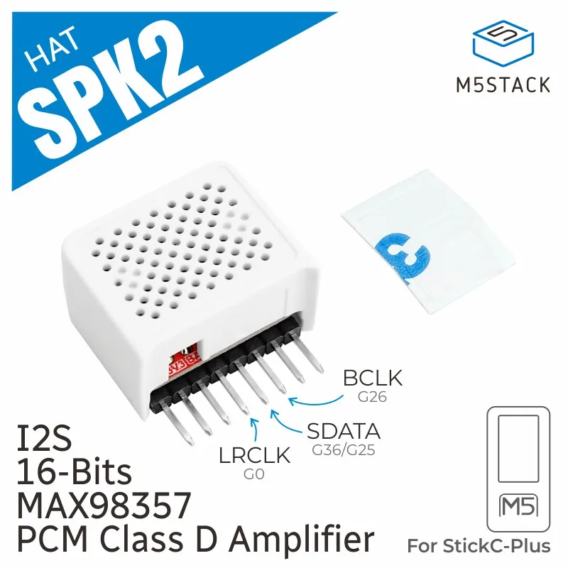 M5Stack Official Hat SPK2 Plus Speaker with Built-in MAX98357 I2S Amplification IC for Enhanced Audio Output