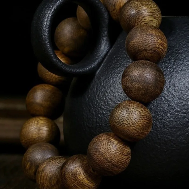 Natural Bracelet Nha Zhuang Old Material Buddha Beads Bracelet Men's High-End Rosary