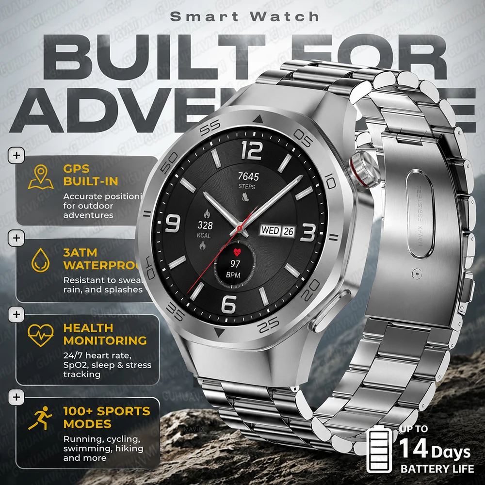 2026New Original Premium Sports SmartWatch Ultra 1.53“Display Built-in GPS Compass 3ATM Waterproof Call Fitness Tracker Bracelet