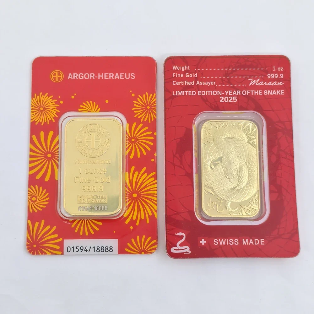 1oz APMEX Design Goldbarren-Replikat, 24K vergoldeter Kupfer-Gedenkbarren, nicht-währungsbezogenes Sammlerstück, Souvenir-Geschenk für Sammler