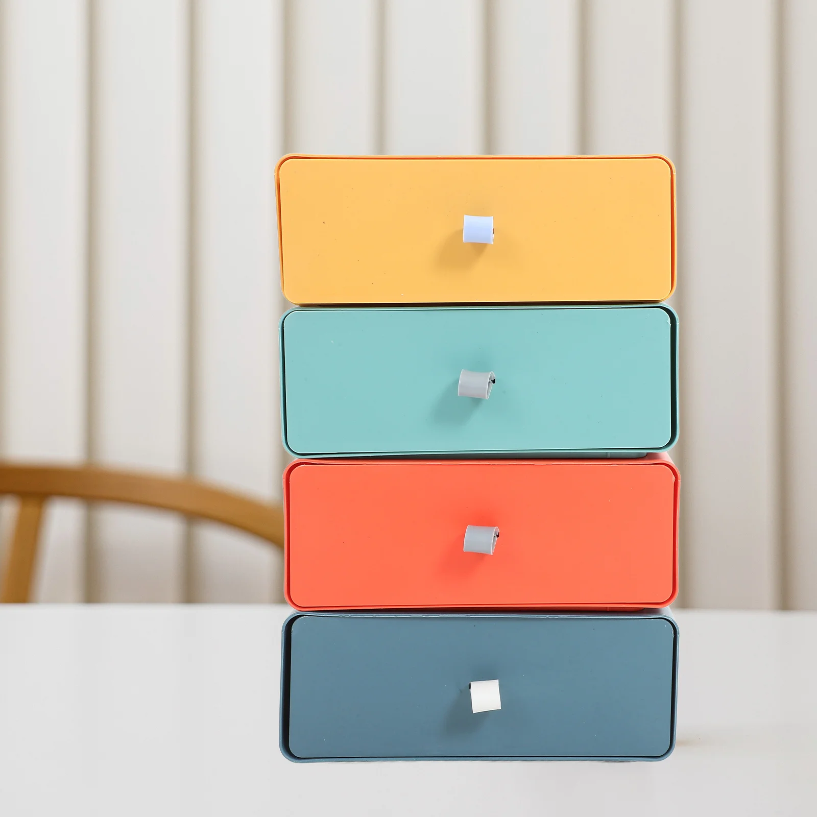 4 stücke Stapelbare Schublade Organisation Box Desktop Lagerung Fall Für Office Home Schule Multifunktionale Kunststoff Sortierung Container