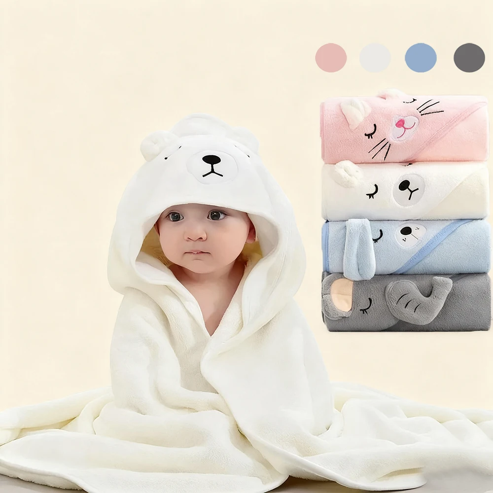 

Халат для малышей, банное полотенце для младенцев, одеяла для мальчиков и девочек, пеленание с капюшоном, мультяшное коралловое флисовое полотенце, одеяло, постельные принадлежности для новорожденных