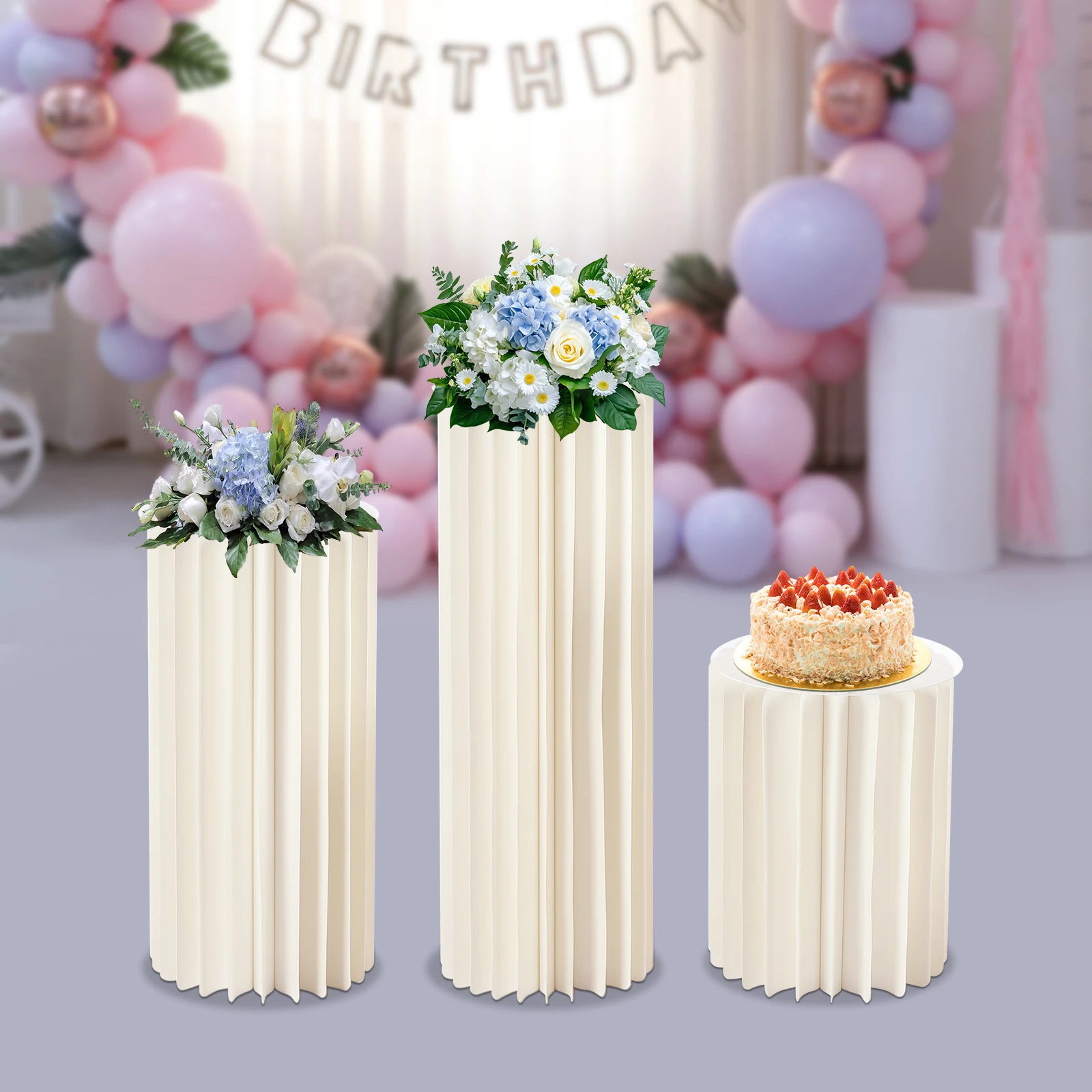 

Aesthetic Matte&Transparent PVC Flower Stands Ideal For Wedding Aisles/Parties/Anniversaries Event Centerpieces
