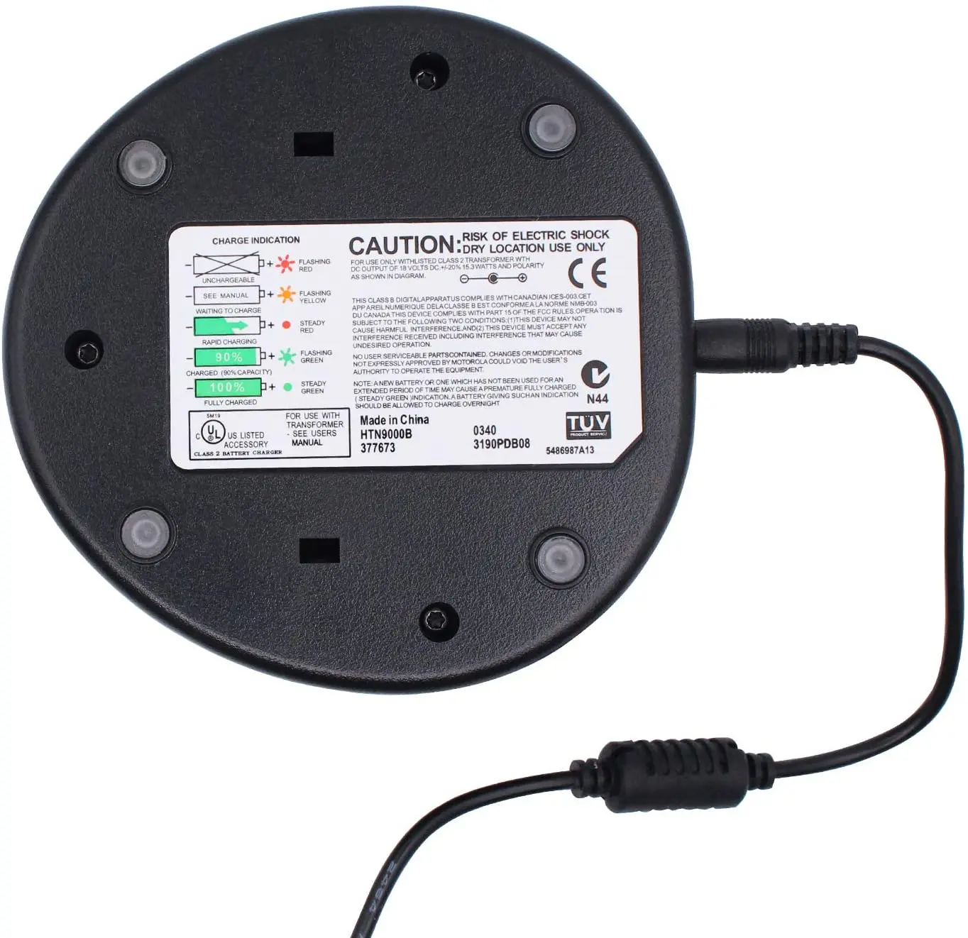 Cargador HTN9000 Compatible con Motorola HT750, HT1250, PR860, EX500, MTX950, PRO7150, WPLN4107, HNN9013, HNN9008, JMNN4023, jmn4024