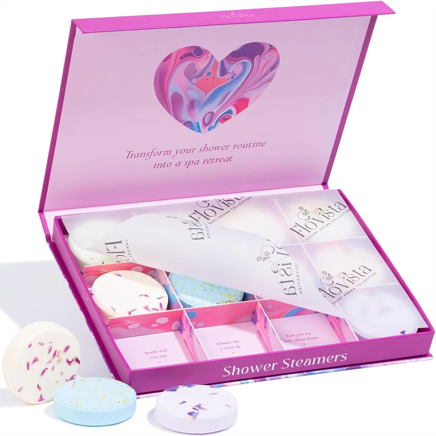Shower Steamers Gift Set  12 Spa Tablets, 6 Scents  Lavender, Mint & Eucalyptus, Jasmine, Watermelon, Grapefruit & Orange 