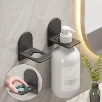 Metal Self-Adhesive Shampoo Bottle Shelf Free of Punch Shower Gel  Liquid Bottle Holder Bathroom Shelf Organizer Hook