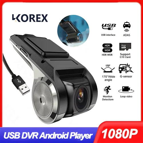 KKOREX coche DVR ADAS LDWS Full HD 1080P cámara de salpicadero para reproductor DVD Android unidad de navegación Audio automático alarma de voz grabación de vídeo
