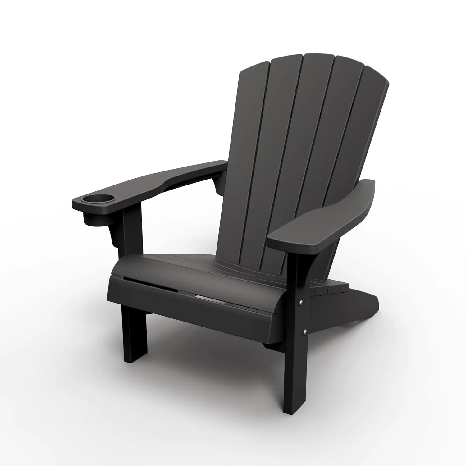

Садовое кресло Adirondack из полимерной смолы с подстаканником для пляжа, бассейна, костровой чаши, серое, на заказ
