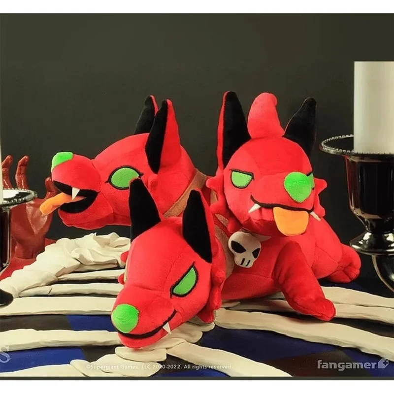 حار لعبة Hades ثلاثة رئيس الكلب سيربيروس تأثيري الدعامة الأحمر 30 سنتيمتر محشوة و أفخم التميمة #4