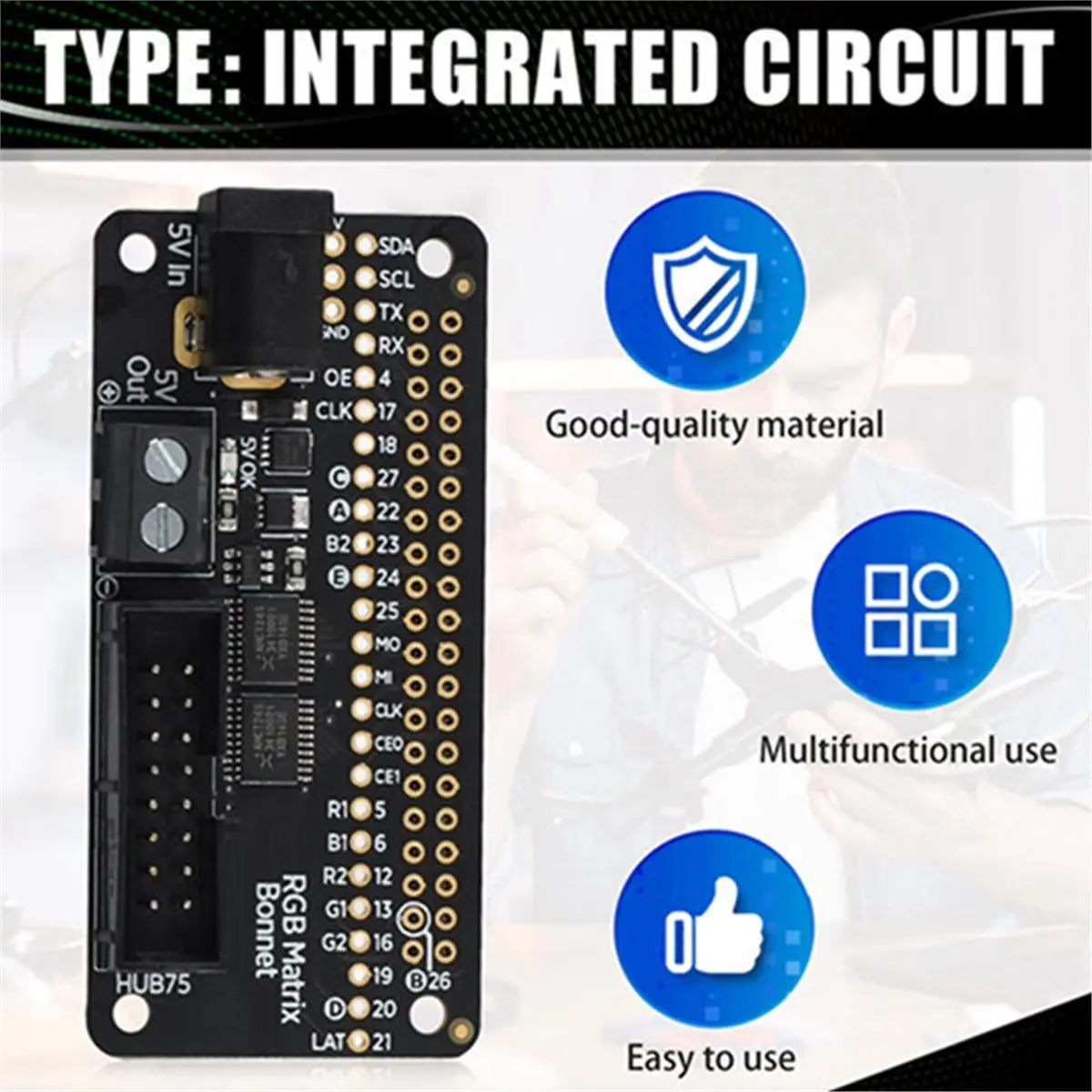a91p-3211-rgb-led-マトリックス-ボンネット-hub75-集積回路用-rgb-マトリックス-ボンネット