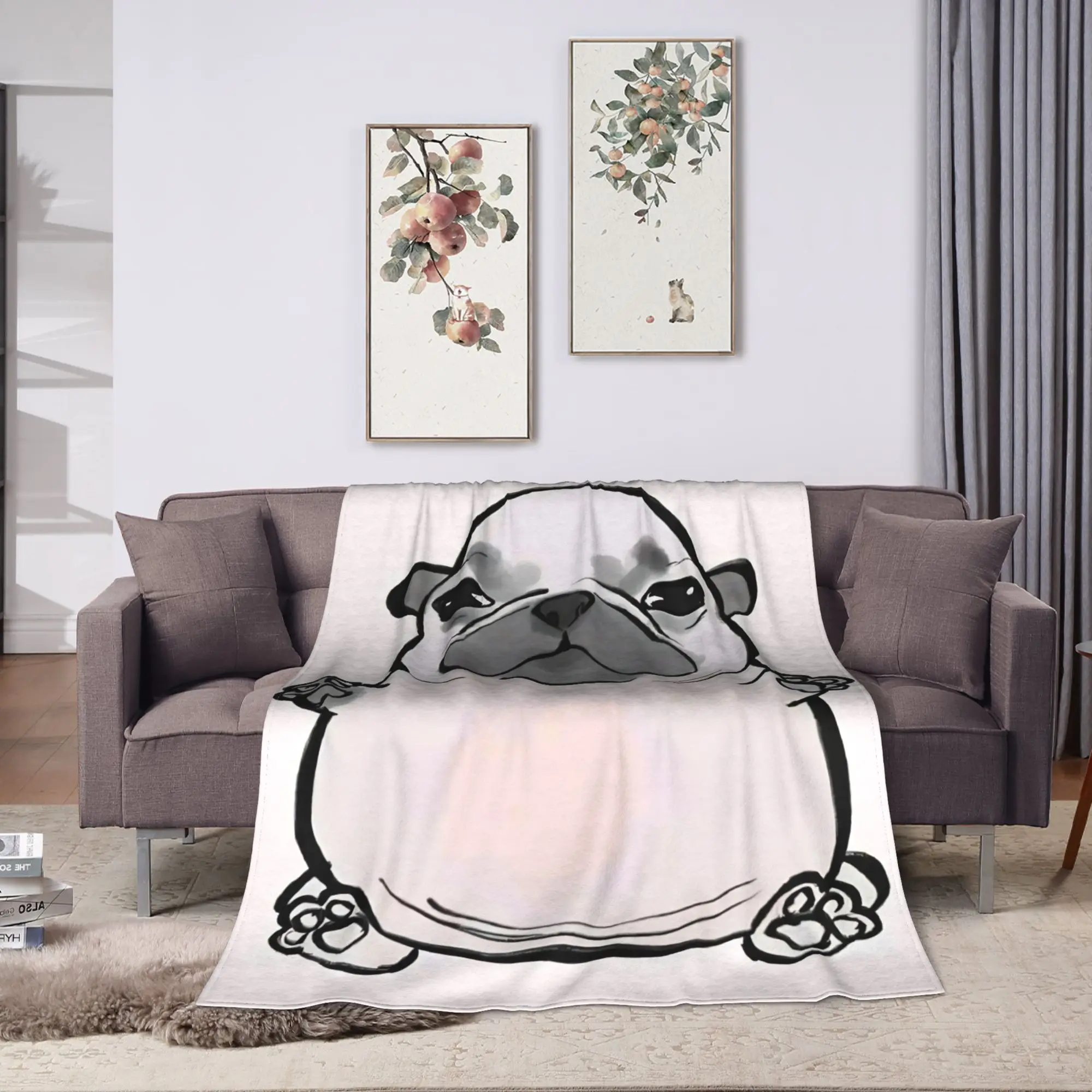 My Belly Pibble Warm Blanket  Decorative Plush Throw Blanket Fluffy Outdoor Flannel Bedspread Sofa Bed Cover