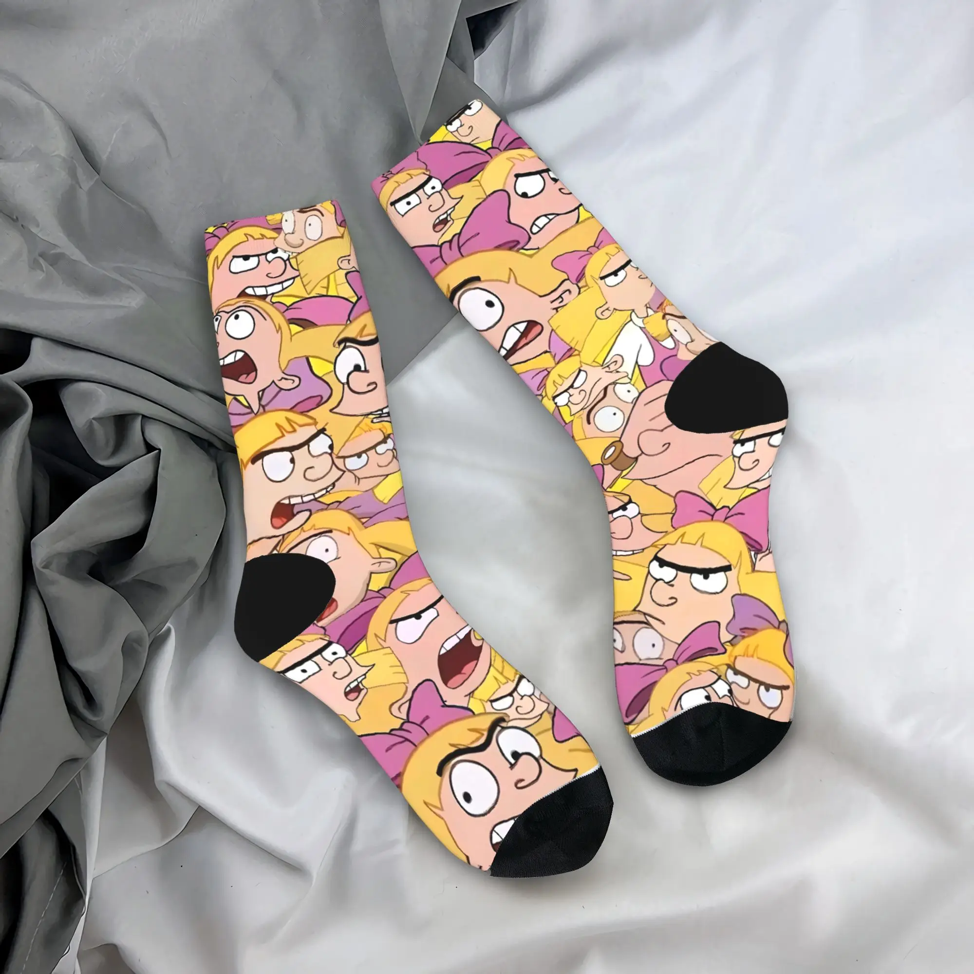 

Чулки Hey Arnold, мужские носки, дышащие повседневные носки, зимние противоскользящие дизайнерские носки для бега, подарок