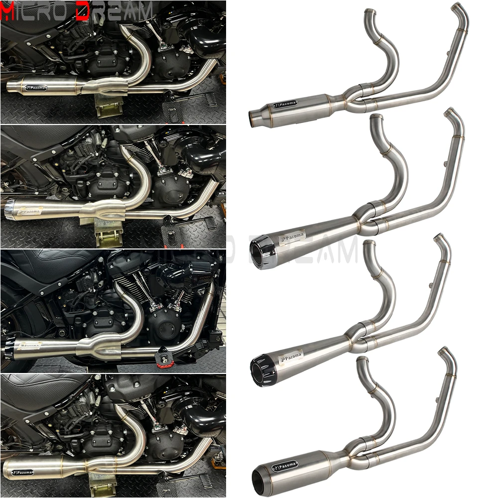 

Motorcycle Exhaust Pipes System 2-Into-1 Exhaust Mufflers Pipe For Harley Softail Low Rider ST FXLRST EI Diablo FXRST 117 22-24