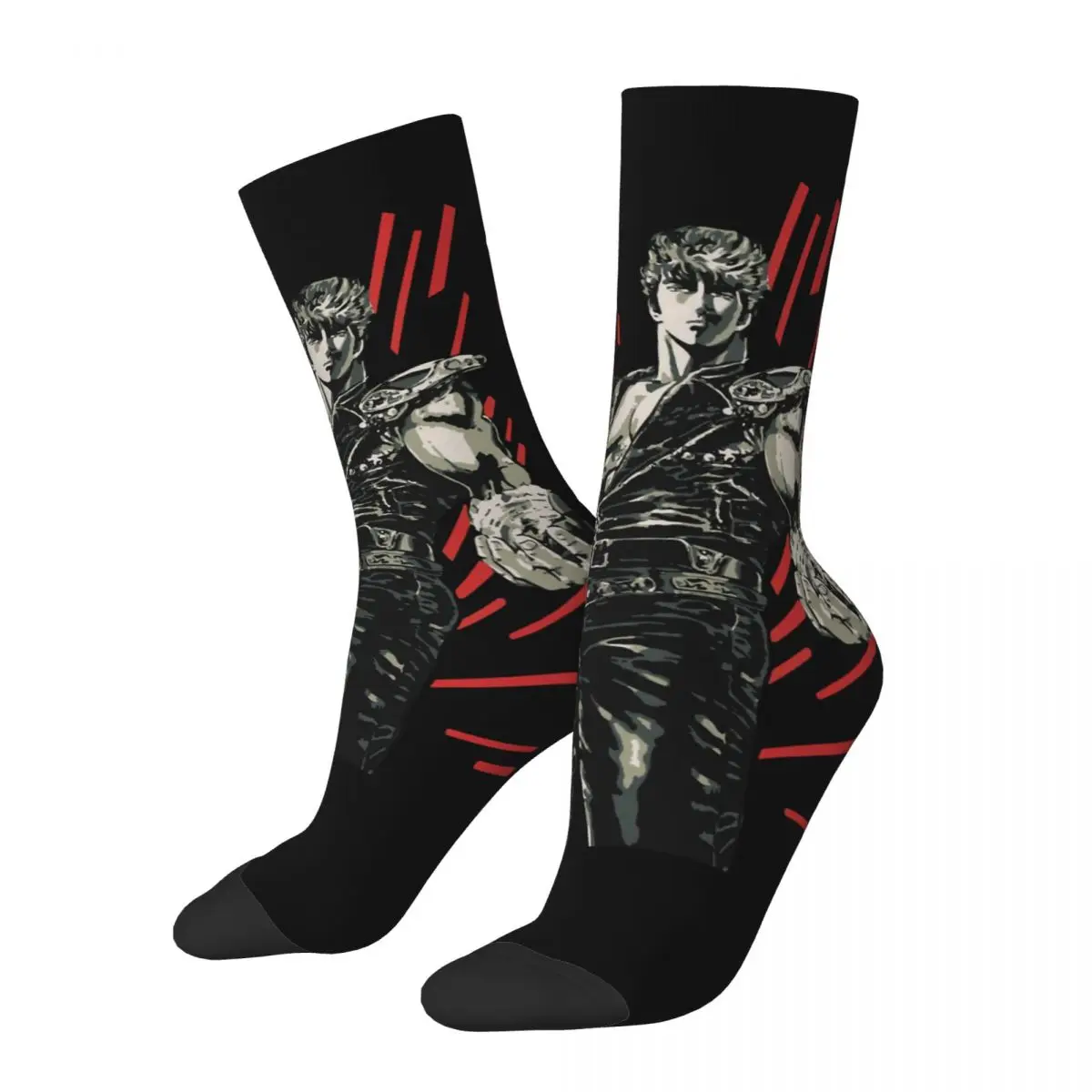 Funny Crazy Sock for Men Stalwart Hip Hop Harajuku Fist Of The North Star Happy Quality Pattern Printed Boys Crew compression