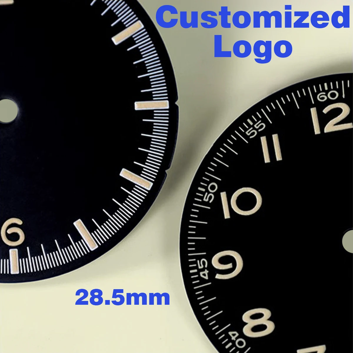 High quality NH35 dial vintage dial yellowish green luminous Support customized logo Suitable for NH38/NH36/NH35/4R/7S movement