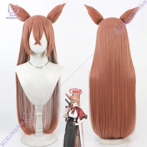 Anime Blue Archive Akeshiro Rumi Cosplay Wig Ear For Halloween Comicon Party Adult Women Men