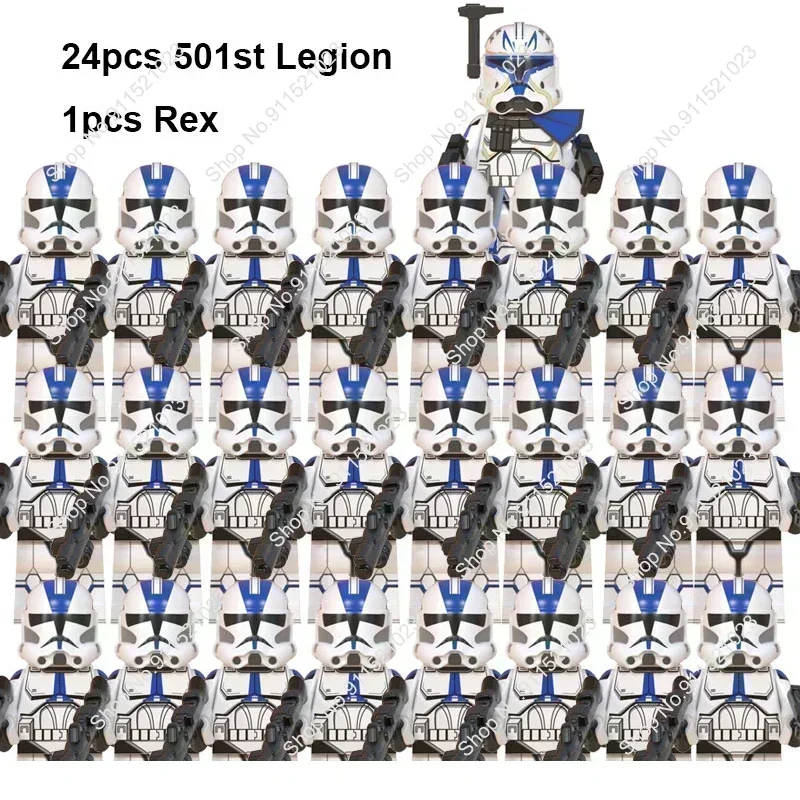 BLOKEES 25Pcs Star Wars Clone soldiers with Captain Rex Commander Cody Assemble Building Blocks Action Figure Toys Kids Gifts - view 5