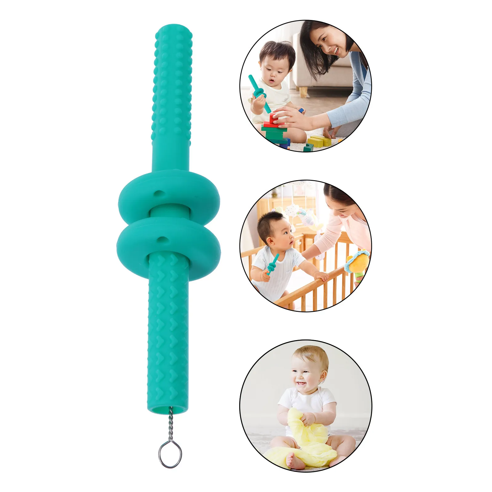 

1Set Baby Teether Silicone Hollow Flexible Molar Chewing for Infant Safe Food Grade Hollow Teether Tube Chewing Aid