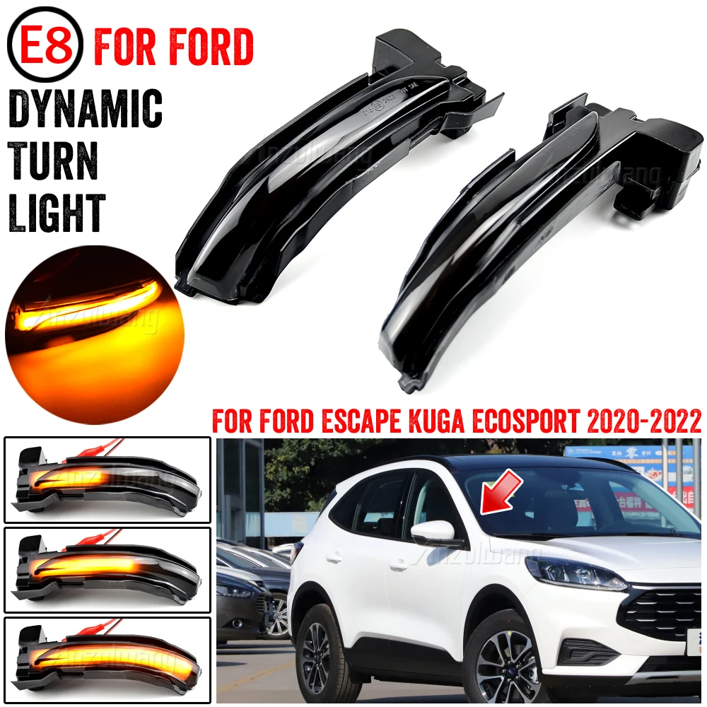 

Scroll Blinker Lamp Rearview Mirror Indicator Car Dynamic LED Turn Signal Light For Ford Kuga Escape CX482 2019 2020 2021 2022