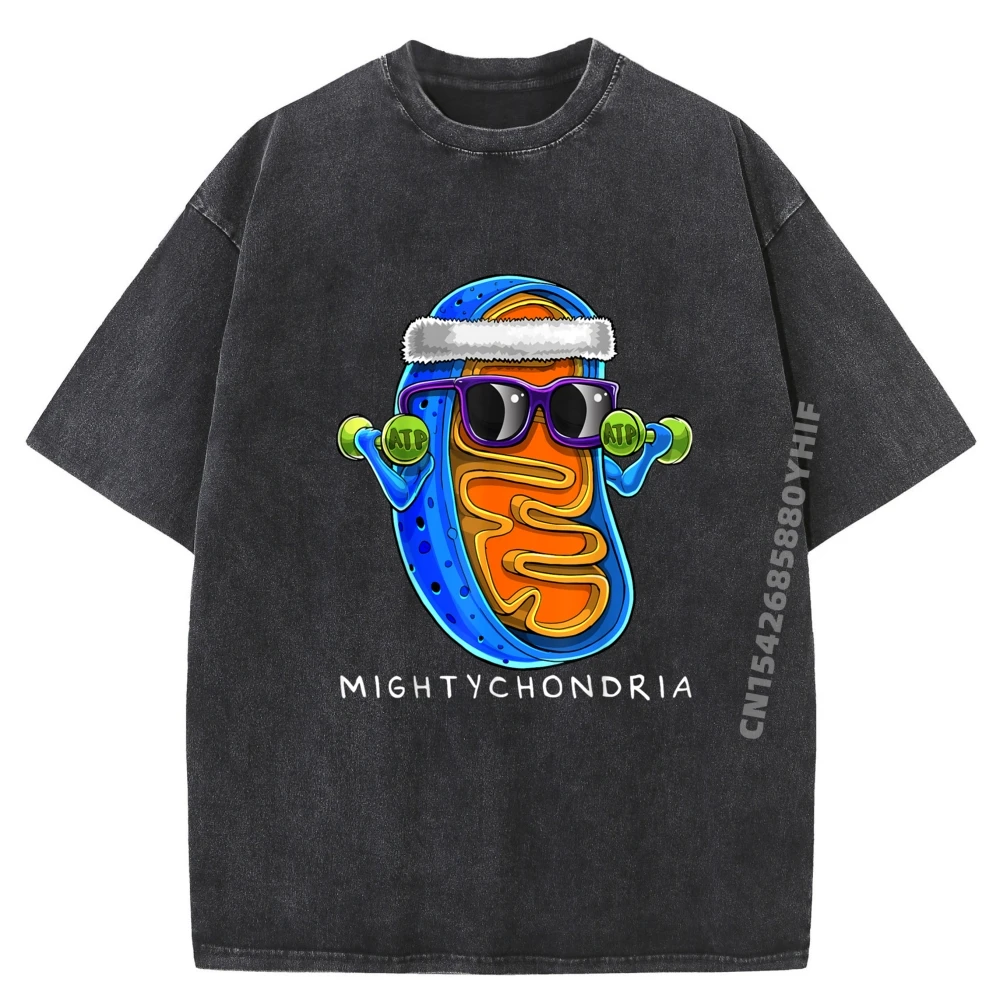 

Mightychondria Cellular Biology Science Teacher Забавный подарок Спортивная футболка Мужская одежда Эстетическая стираная рубашка