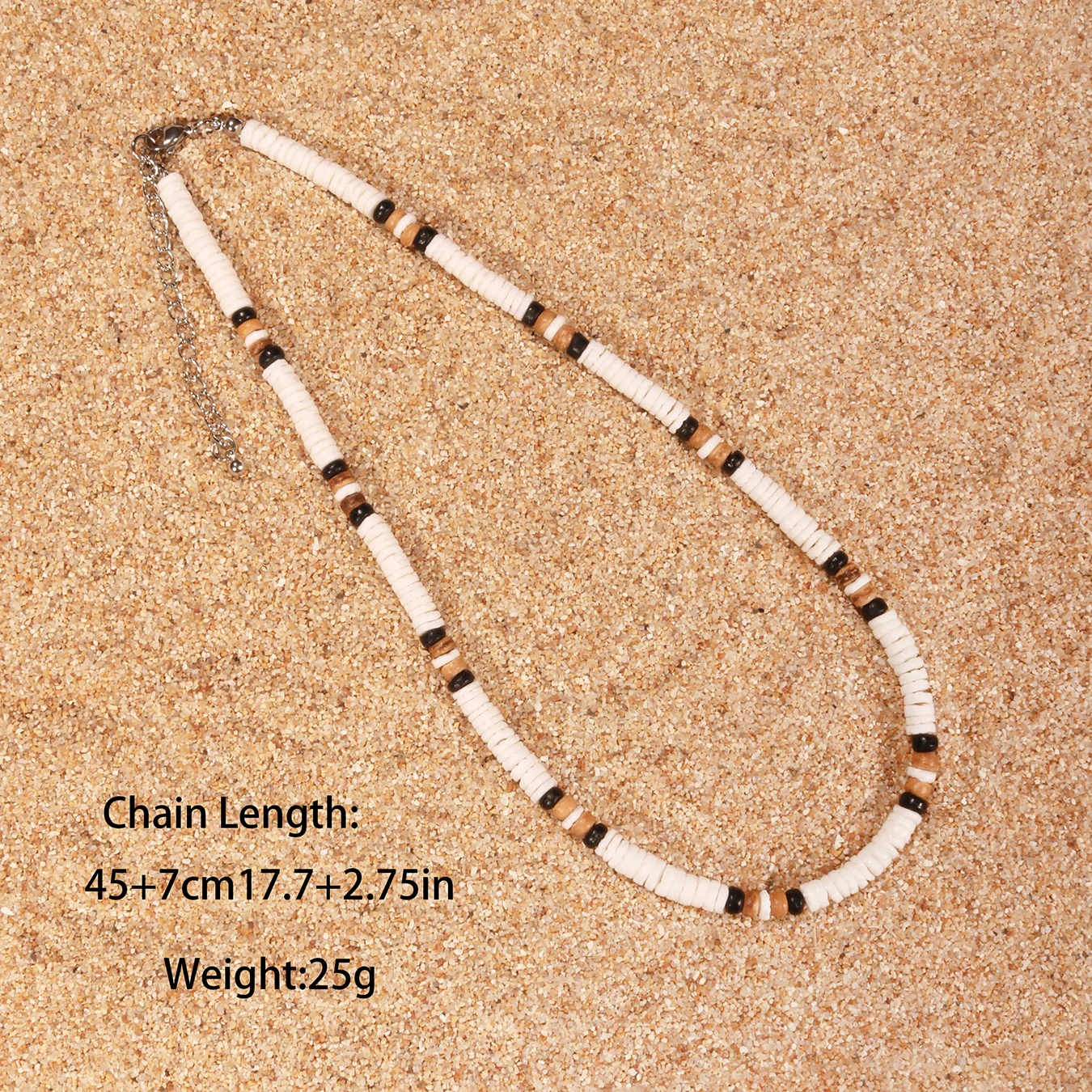 1PC Mode Sommer Strand Böhmen Natürliche Weiße Shell Perlen Halskette für Mann Frauen Surfer Halskette Mann Schmuck – Detail 2