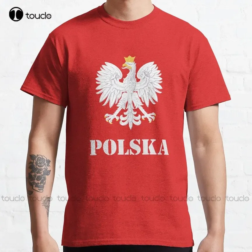 Poland Polish Flag - Polish Eagle Classic T-Shirt Custom Aldult Teen Unisex Digital Printing Tee Shirts Custom Gift Xs-5Xl