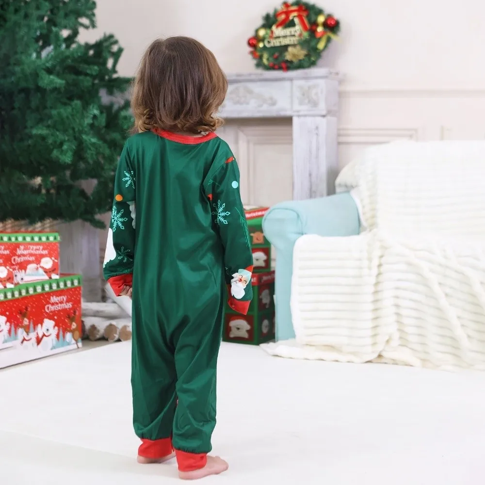Santa Claus Print Family Matching Pajamas Long Sleeve 2 Pieces Suit 2 Pieces Pajama Set Pullover Style Cotton Blend Material