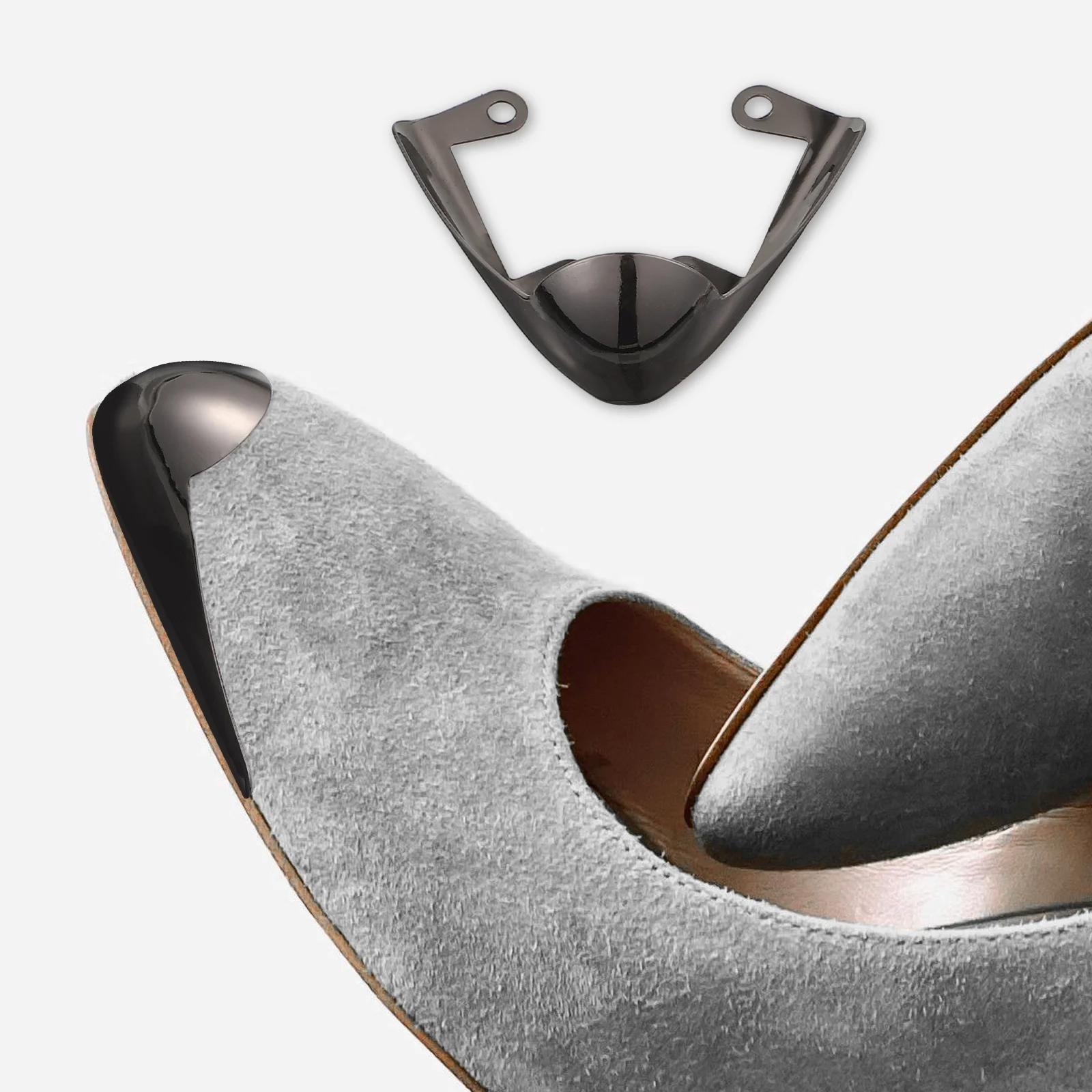 

3 Pairs High Heel Tip Covers Toe Protectors Metal Pointed Caps Shoe Accessories Gold Silver Gun Color Wear Resistant