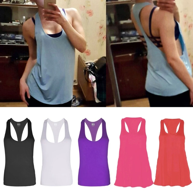 KLV Yoga Shirt Tops Women Sexy Gym Sports Vest Fitness Running Tight Woman Sleeveless Shirt Quick Dry Fit Tank Yoga Wear