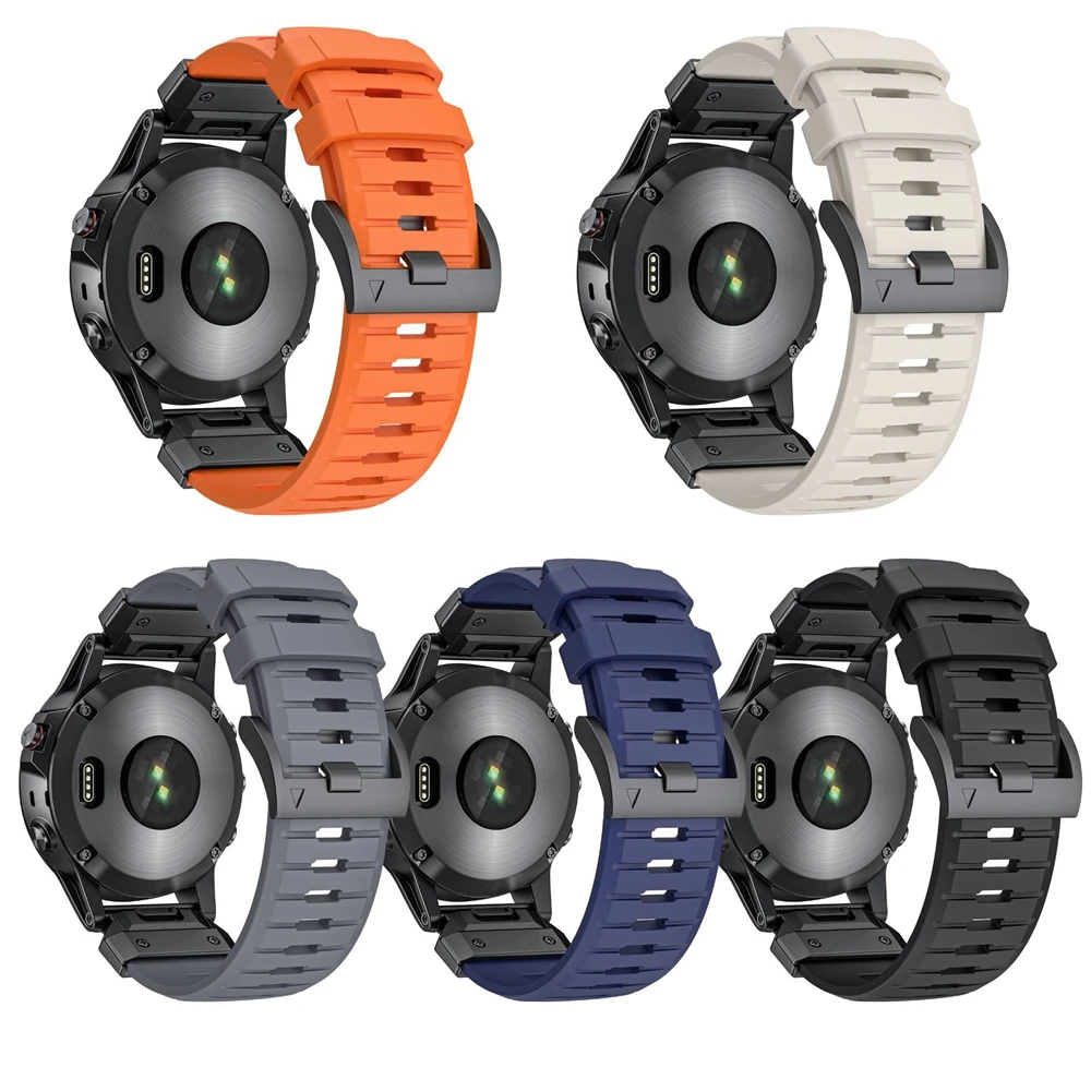 22mm 26mm Fluororubber Strap For Garmin Fenix 7X 6X Pro 5X Epix Pro Gen 2 47mm 51mm /Fenix 5X Plus Tactix 7 Watchband