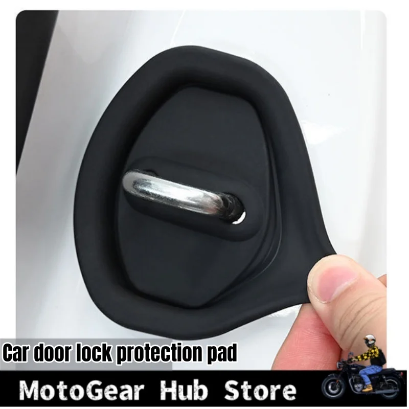 Car Door Lock Protection Pad Door Shock Absorber Pad Thickened Anti-Collision Sticker Universal Door Lock Buckle Rubber Sleeve