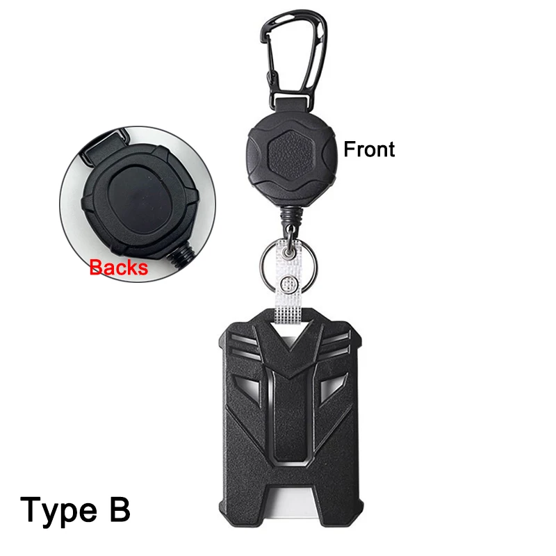 Abzeichenrolle Clip Kreditkartenhülle Ausziehbarer Ausweishalter Ausweisclip Heavy Duty ID-Halter-3 Style Bus Card Cover Case – Detail 4
