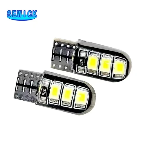 Imagen 2 del producto 100 Uds venta al por mayor T10 funda de silicona 6 SMD LED luces de techo de lectura de coche W5W WY5W 6LED 6SMD lámparas laterales de giro de cuña bombilla de estacionamiento 12V