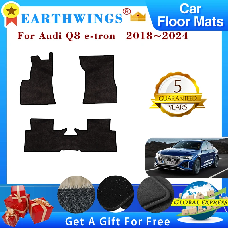 

Car Floor Mats For Audi Q8 e-tron 2018~2024 Luxury Foot Pads Carpets Rugs Panel Cargo Covers Foot Pads Auto Interior Accessories