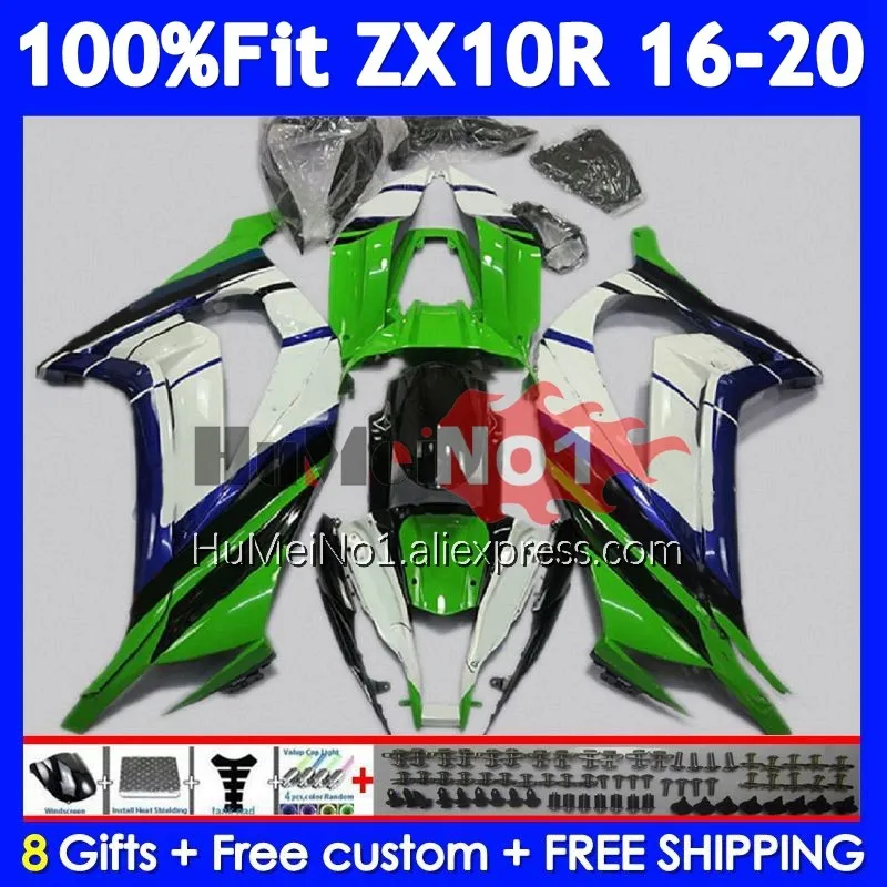 Injection For KAWASAKI NINJA Factory green ZX 10R 10 R 1000 220No.8 ZX10R 16 17 18 19 20 ZX-10R 2016 2017 2018 2019 2020 Fairing