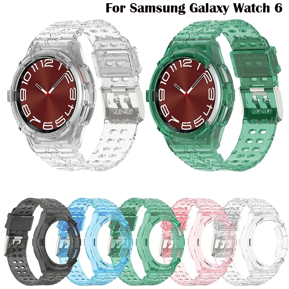 Transparent Strap For Samsung Galaxy Watch 6 Classic 47MM 43MM Watch 6 5 4 40mm 44mm Smart Wristband WatchBand Silicone Bracelet