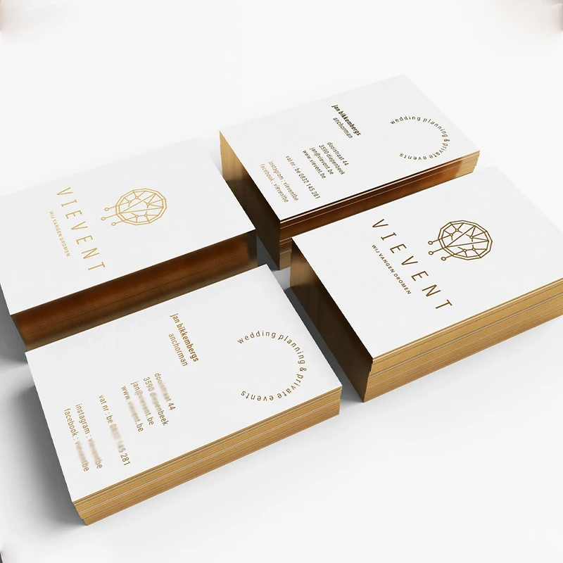 Customisable Colored Holographic Rainbow Gold Edge Business Card with Foil Logo Visiting Card in Cardboard Material - Image 2