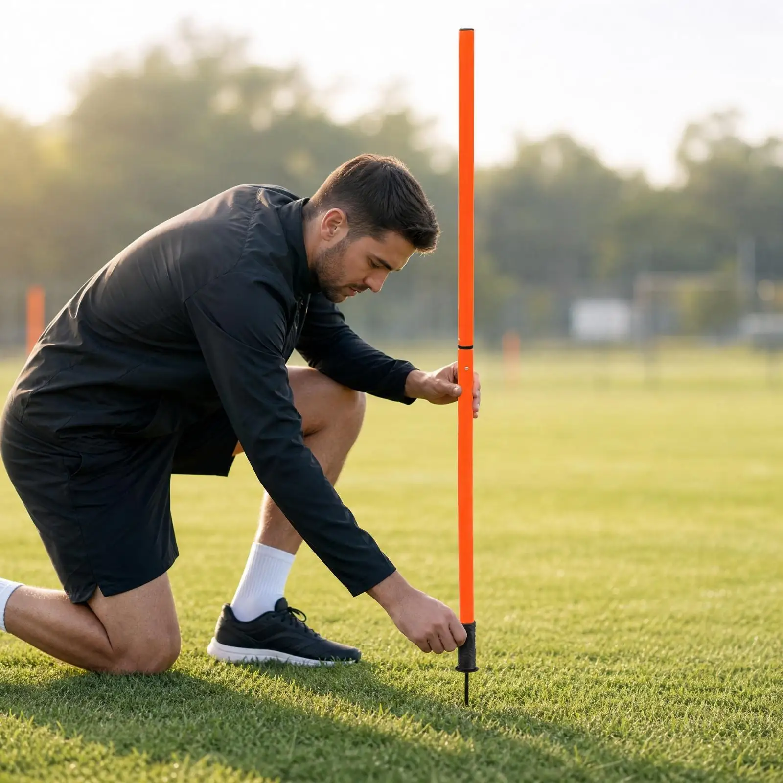1.5 Meter Training Obstacle Pole with Base for Football Speed Agility Coaching Equipment