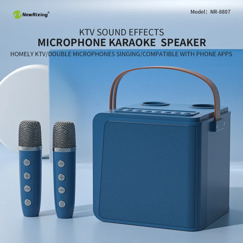 Home Party Wireless Microphone Bluetooth Speaker Set Portable Outdoor Professional Karaoke Singing Sound Box Support Card USB/TF